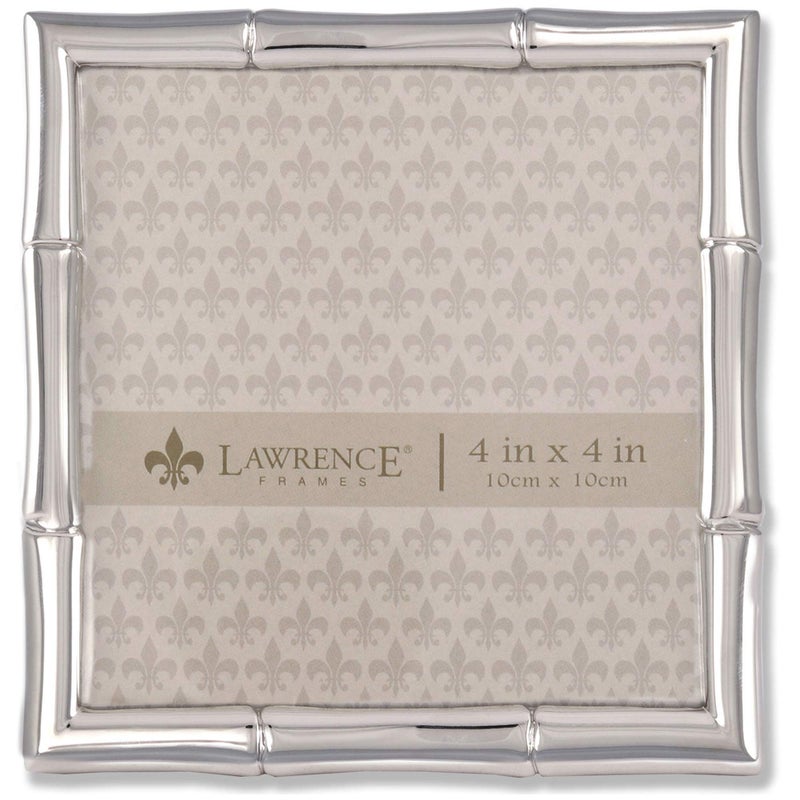 Lawrence Frames Bamboo Design Metal Frame  4x4  Silver - Image 1