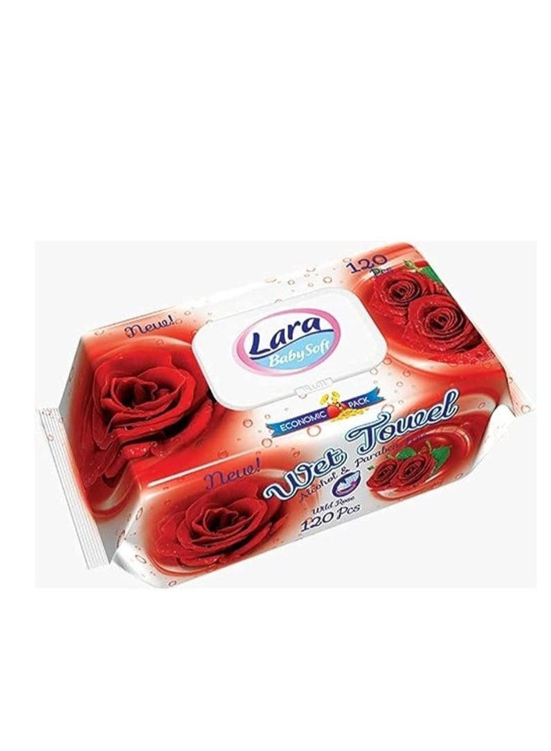 Lara Economic Wet Towel Wild Rose 120 PCS - Image 2