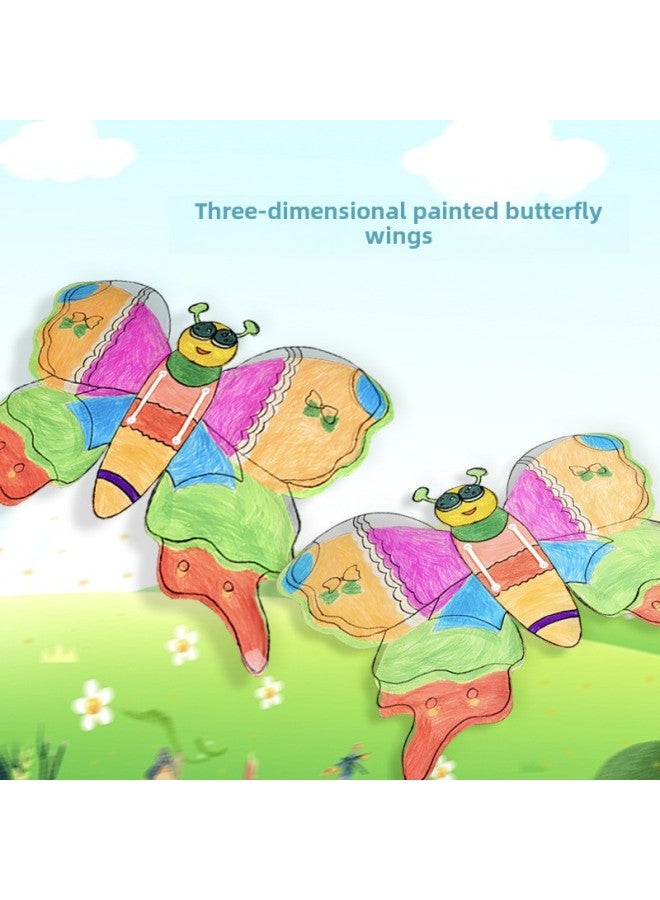 Loquat PVC Transparent Windmill Colorful Graffiti Windmill Blank Hand Painted Handmade Diy Children Graffiti Painting Windmill Wholesale-Color:DIY Painting Transparent Small Fan (6) - Image 4