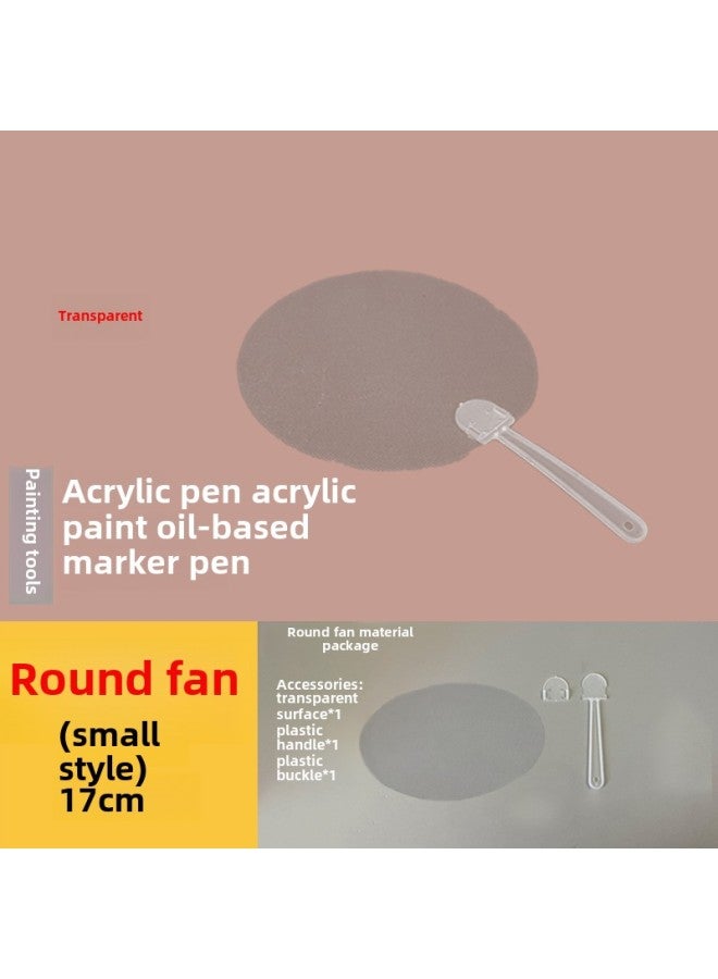 Loquat PVC Transparent Windmill Colorful Graffiti Windmill Blank Hand Painted Handmade Diy Children Graffiti Painting Windmill Wholesale-Color:DIY Painting Transparent Small Fan (6) - Image 1