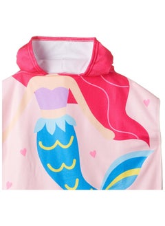 ORiTi Baby Towel Kid Cartoon Printed Hooded Bath Towel Child Cape Cute Beach Towel for Children Cloak Cosy Towel Ocean World 3 to 7 Years Old Pink  - Image 2
