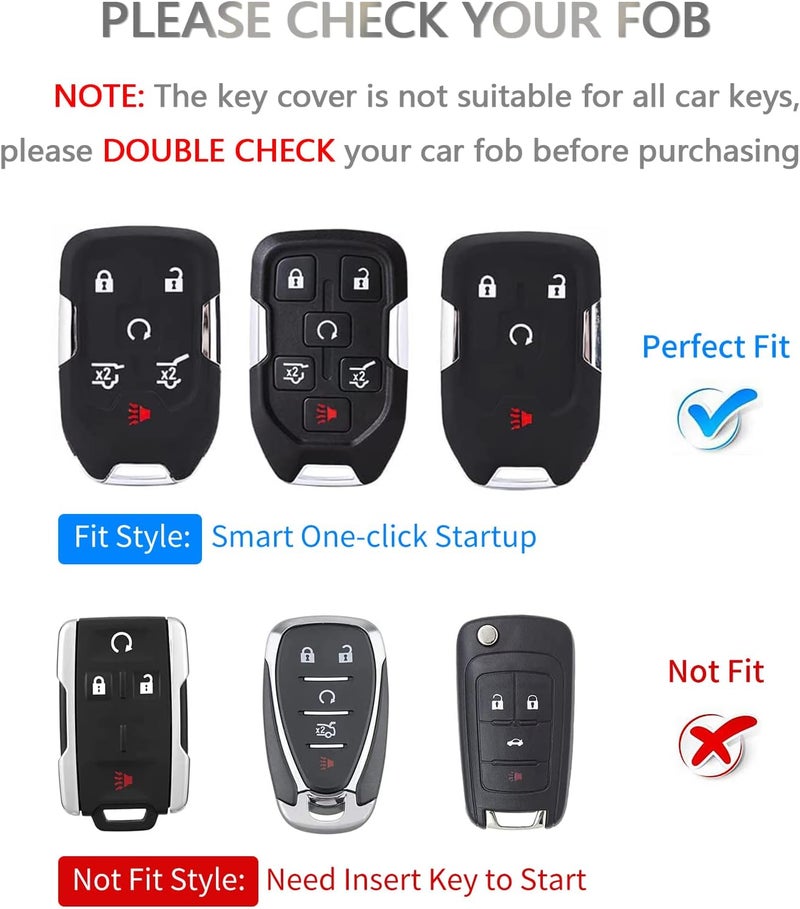 OFFCURVE Key Fob Cover for Chevrolet Suburban Tahoe GMC Terrain Yukon Yukon XL Smart 6 Buttons TPU Remote Keyless Key Fob Case Protector Shell Accessories - Image 2