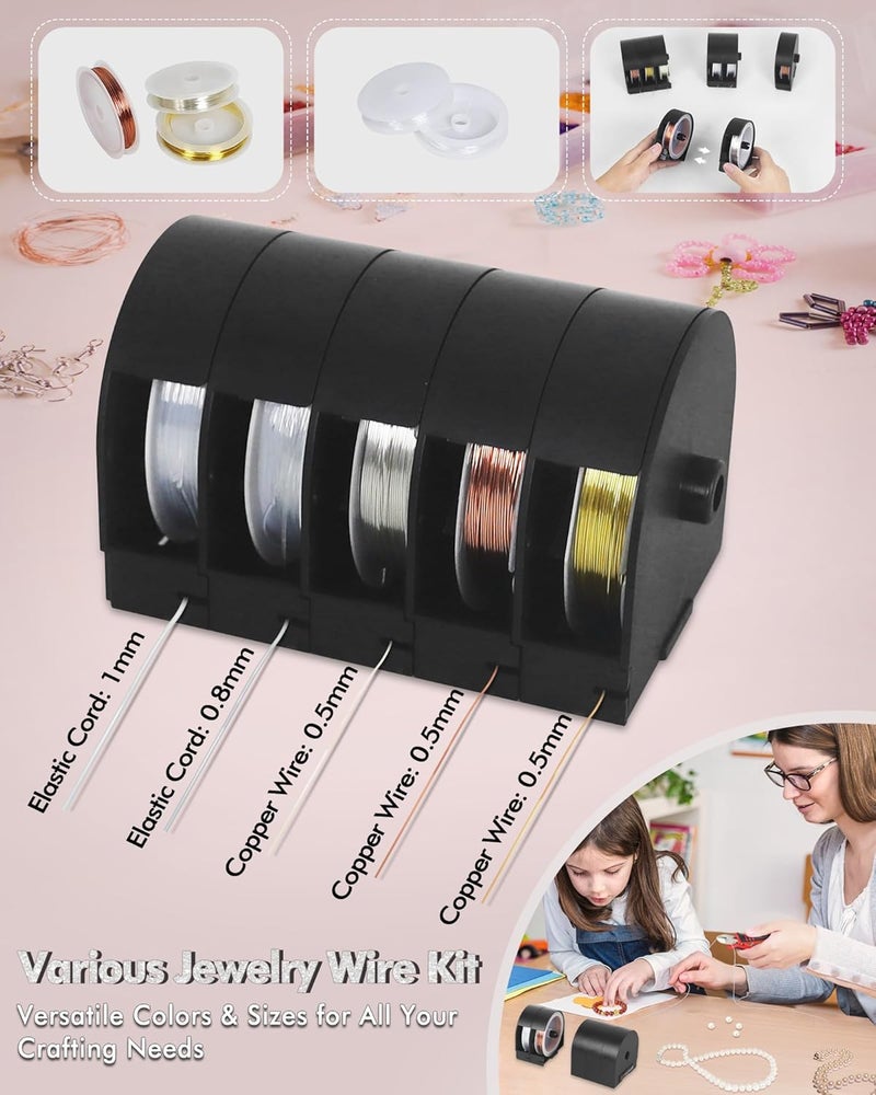 NEWACALOX Jewelry Pliers Making Tools Set, Mini Jeweler Pliers for Adults with Beading Wire Kit, Bracelet Helper, Craft Earring Accessories for Jewelry Making Supplies DIY Hobby Repair - Image 3