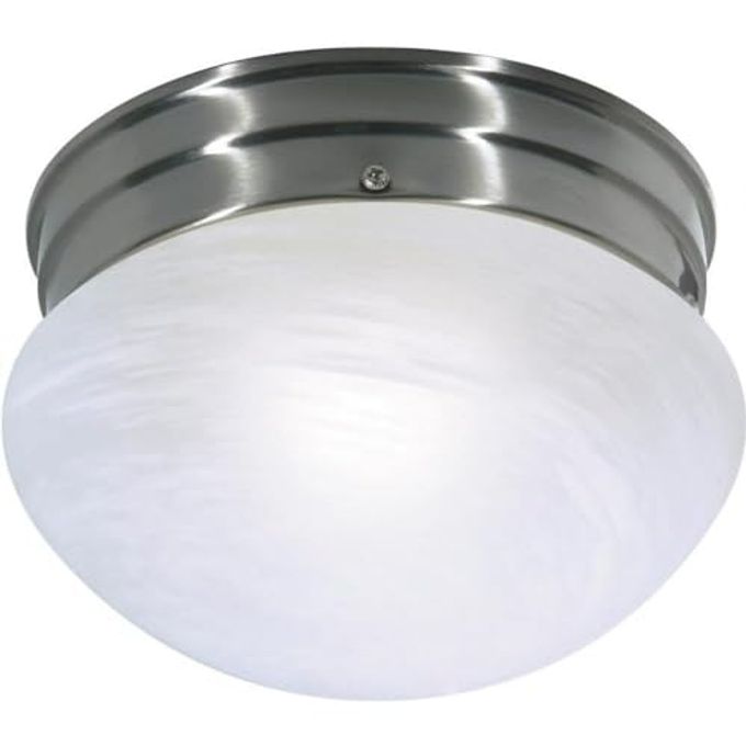 Nuvo SF76/671 One Light Mushroom Flush Mount, Brushed Nickel/Alabaster Glass - Image 4