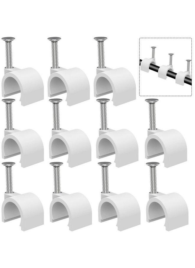 Easytle Cable Clips 10mm Nail in Cable Holder Clip 100 Pcs Wire Clips Speaker Tacks for Cords Coax Clamps Ethernet Cord Tacks RG6 RG59 CAT6 RJ45 Wall Wire Organizer  - Image 1