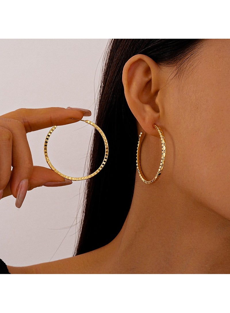 Sparkling Hoop Earrings, 925 Silver Ear Pins Anti-Allergy, suitable for women, girls and ladies - Image 1