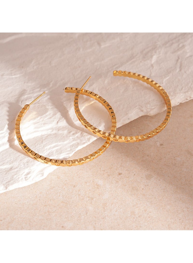Sparkling Hoop Earrings, 925 Silver Ear Pins Anti-Allergy, suitable for women, girls and ladies - Image 3