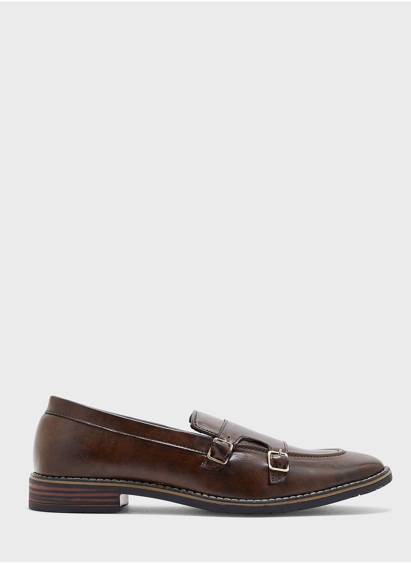 Robert Wood - Monk Strap Details Formal Slip Ons - Image 1