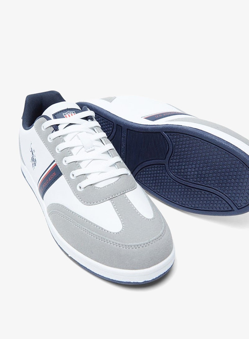 U.S. Polo Assn. Men's White Low-Top Sneakers,Lightweight Shoes Casual for Classic Look - Image 5