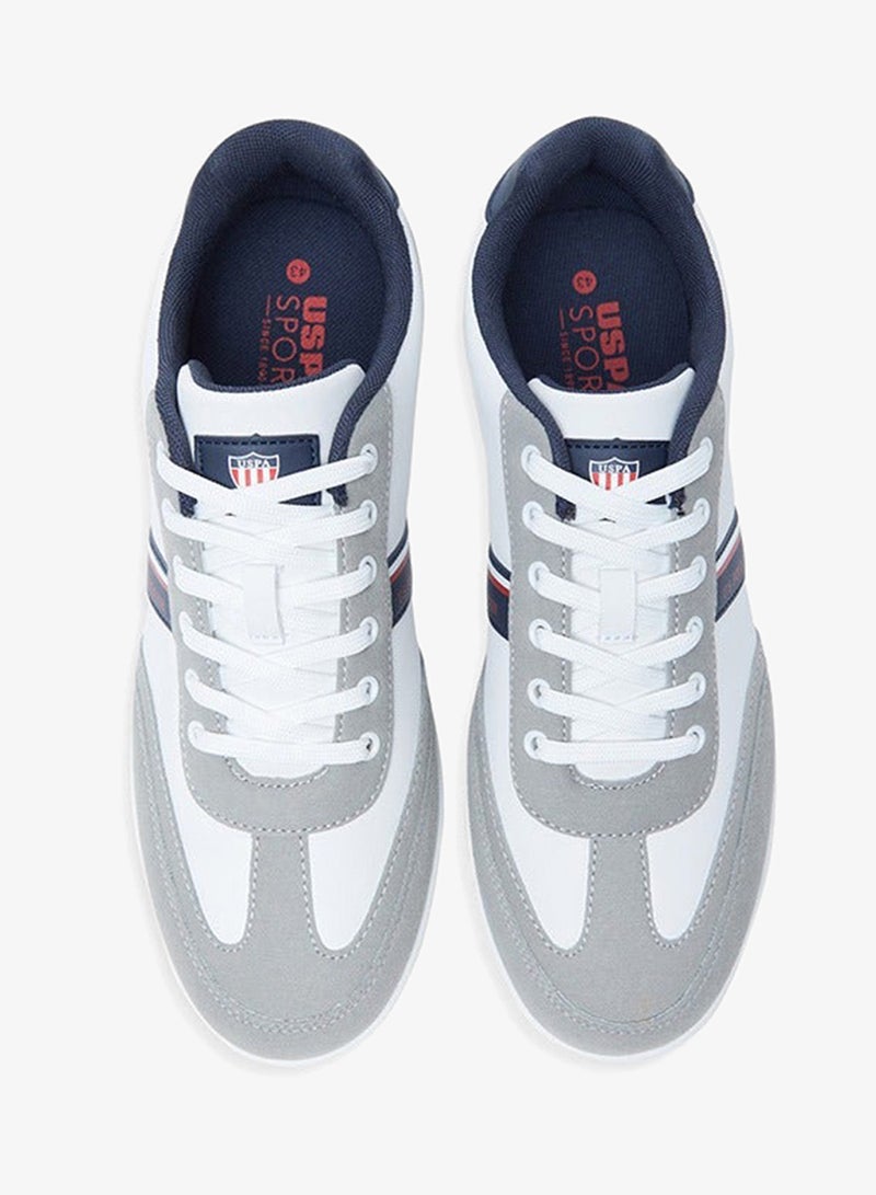 U.S. Polo Assn. Men's White Low-Top Sneakers,Lightweight Shoes Casual for Classic Look - Image 3