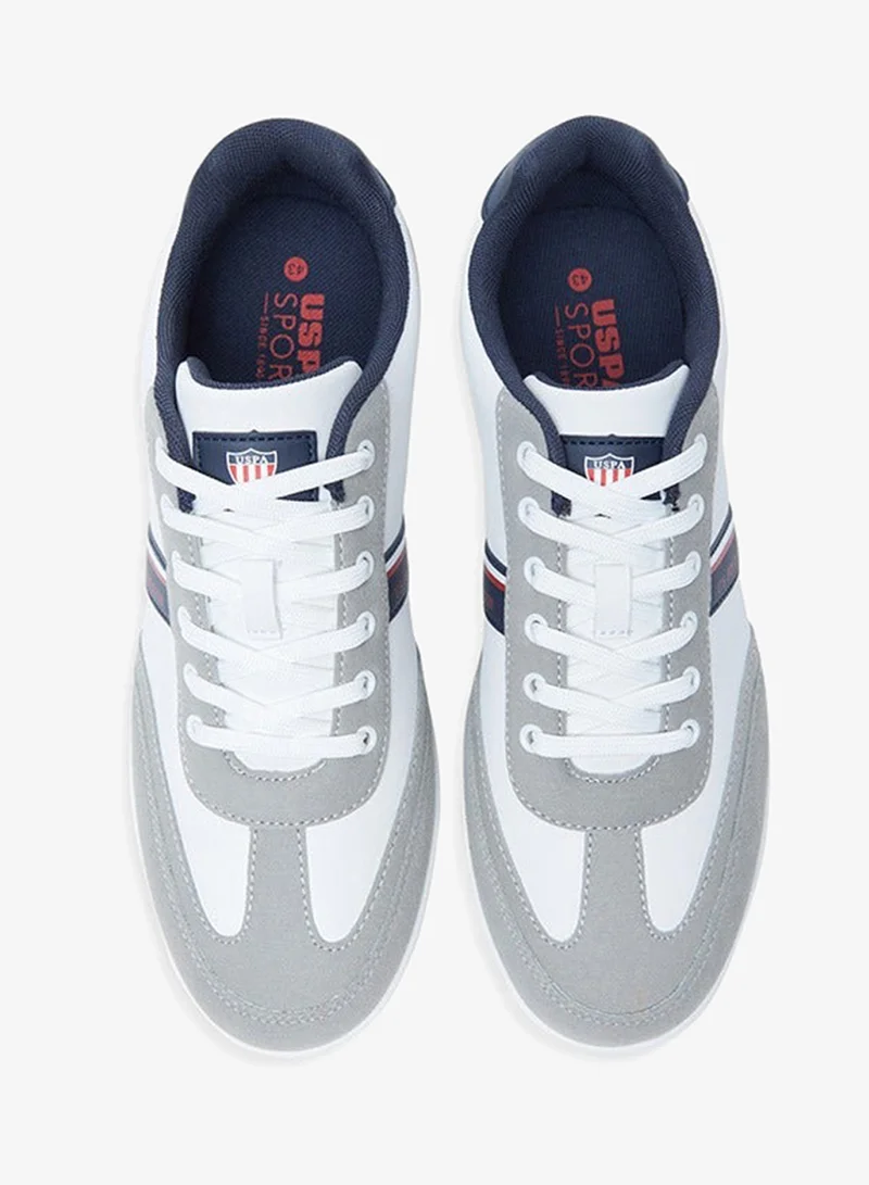 U.S. Polo Assn. White Men's White Low-Top Sneakers,Lightweight Shoes Casual for Classic Look for Men | Best Price UAE