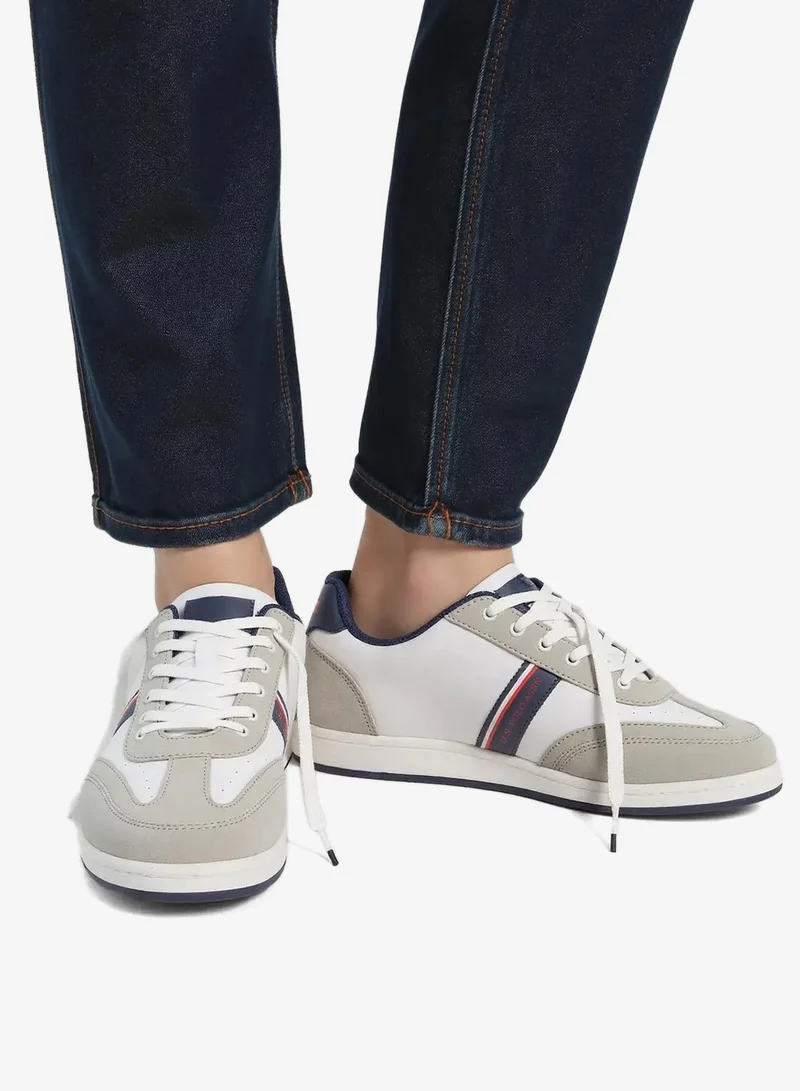 U.S. Polo Assn. White Men's White Low-Top Sneakers,Lightweight Shoes Casual for Classic Look for Men | Best Price UAE