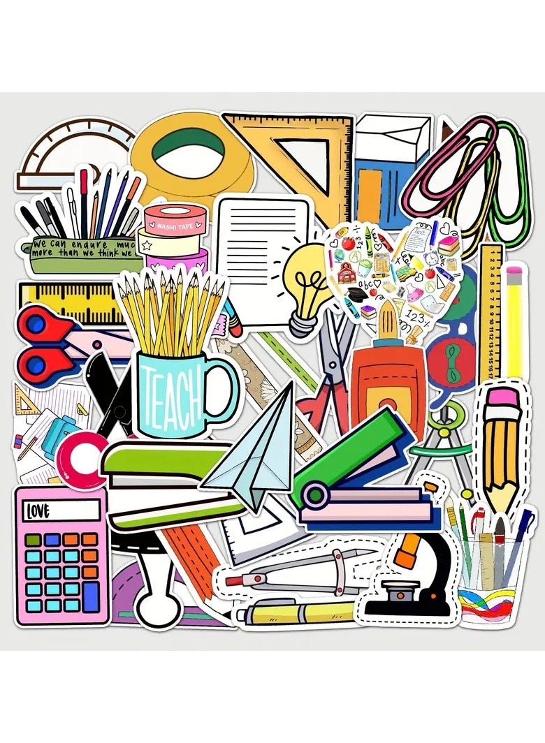 جلوسكي 50pcs من ملصقات القرطاسية الملونة والمقاومة للماء-مثالية لزجاجات المياه وأجهزة الكمبيوتر المحمولة وسجلات القصاصات وأكثر من ذلك! - Image 1