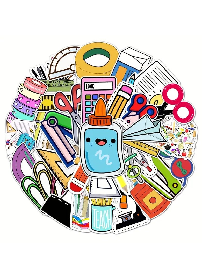 جلوسكي 50pcs من ملصقات القرطاسية الملونة والمقاومة للماء-مثالية لزجاجات المياه وأجهزة الكمبيوتر المحمولة وسجلات القصاصات وأكثر من ذلك! - Image 2