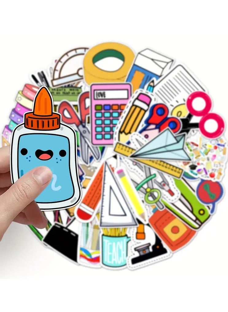 جلوسكي 50pcs من ملصقات القرطاسية الملونة والمقاومة للماء-مثالية لزجاجات المياه وأجهزة الكمبيوتر المحمولة وسجلات القصاصات وأكثر من ذلك! - Image 3