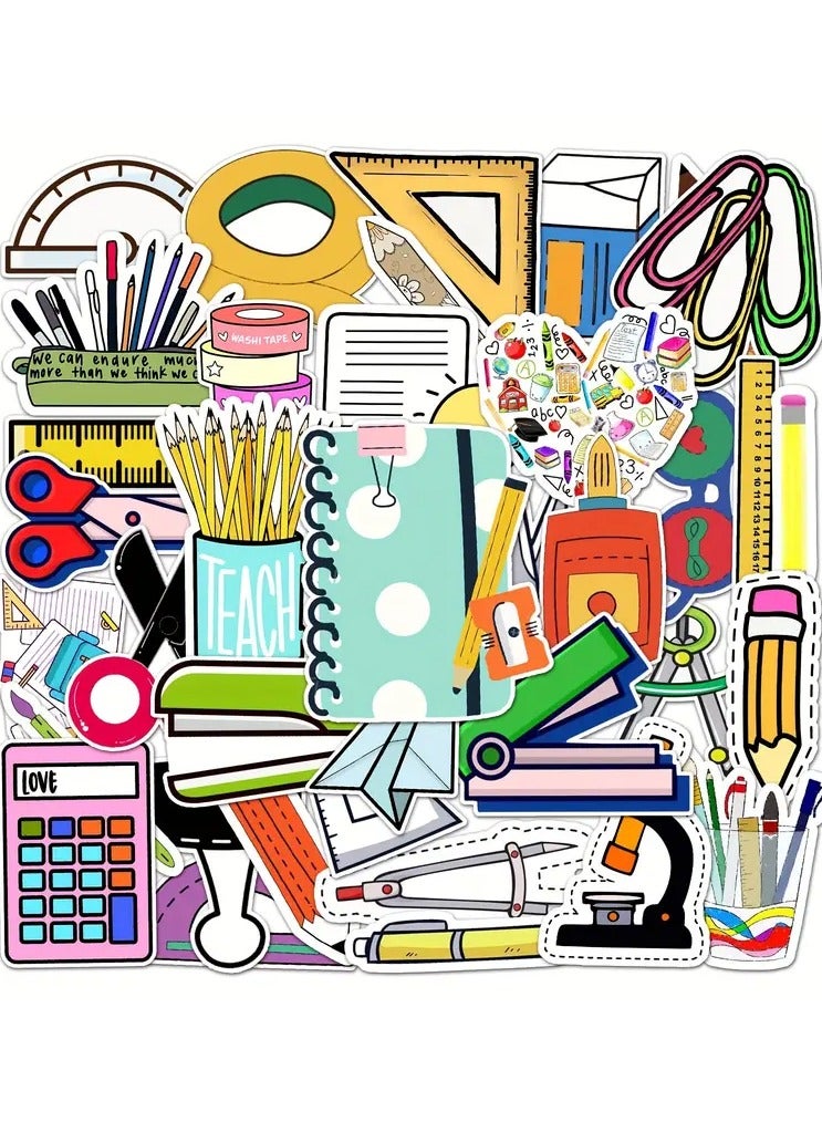 جلوسكي 50pcs من ملصقات القرطاسية الملونة والمقاومة للماء-مثالية لزجاجات المياه وأجهزة الكمبيوتر المحمولة وسجلات القصاصات وأكثر من ذلك! - Image 5