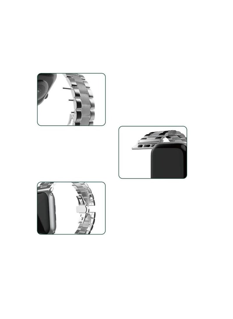 Green House Green Mettalic Grande Acero Correa Bracelet for Apple Watch 42 / 44mm - Silver  - Image 4