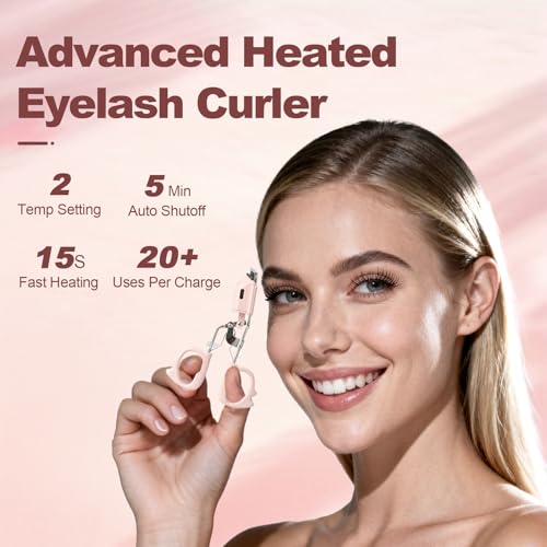 ZNJAVX Heated Eyelash Curler Fast Heat up Within 15s Electric Eyelash Curlers with 2 Temperature Modes for 24H LongLasting Eyelash Curls TypeC Rechargeable Lash Curler Quick Natural Curling Eye Lashes - Image 3