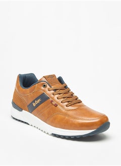 Lee Cooper حذاء رياضي رجالي برباط للكاحل منخفض مع تفاصيل لوحة مطبوعة بالشعار  - Image 1