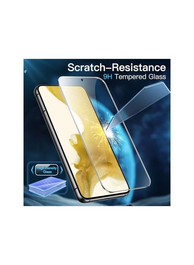 جي تيك واقي شاشة لهاتف Samsung Galaxy S22 5G مقاس 6.1 بوصة، طبقة من الزجاج المقوى مع أداة تثبيت سهلة، متوافق مع معرف بصمة الإصبع، شفاف عالي الدقة، 3 عبوات - Image 3