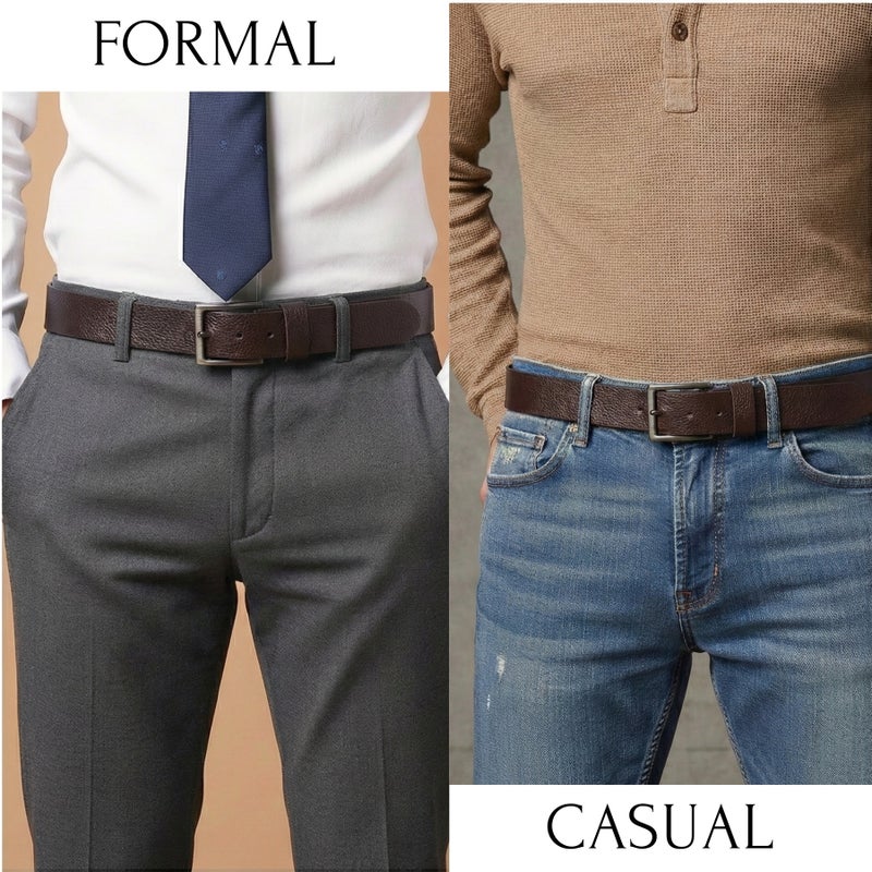 كلاسيك ميلانو جلد طبيعي طباعة حزام تكساس (بني) من جلد ميلانو - Image 2