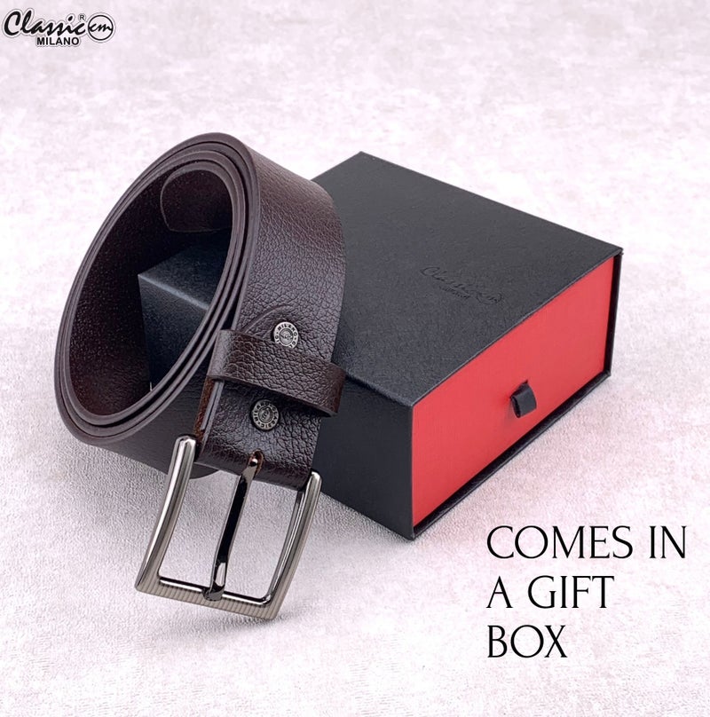 كلاسيك ميلانو جلد طبيعي طباعة حزام تكساس (بني) من جلد ميلانو - Image 4