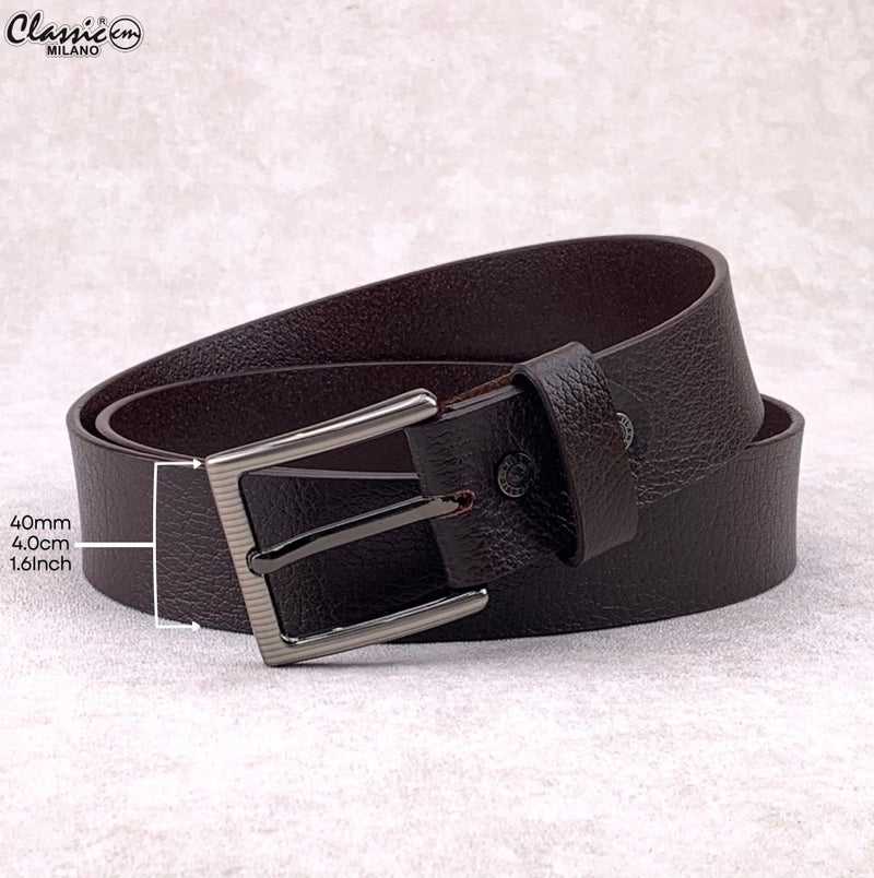 كلاسيك ميلانو جلد طبيعي طباعة حزام تكساس (بني) من جلد ميلانو - Image 5