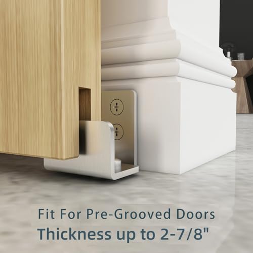 JUBEST Stainless Steel Floor Guide Wall Mount Sliding Barn Door Hardware Up to 1-3/8"W 1-1/4"H - Image 2