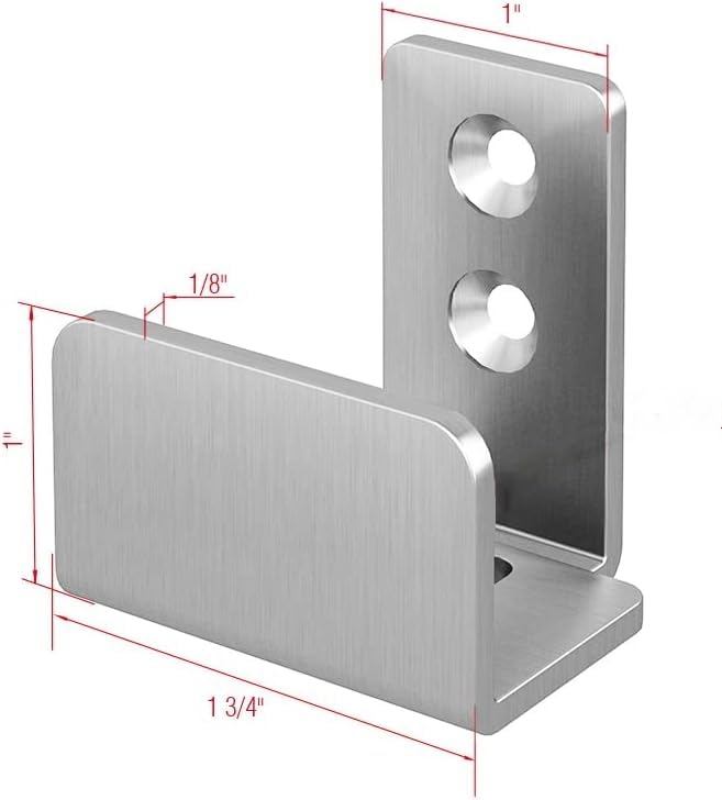 JUBEST Stainless Steel Floor Guide Wall Mount Sliding Barn Door Hardware Up to 1-3/8"W 1-1/4"H - Image 5