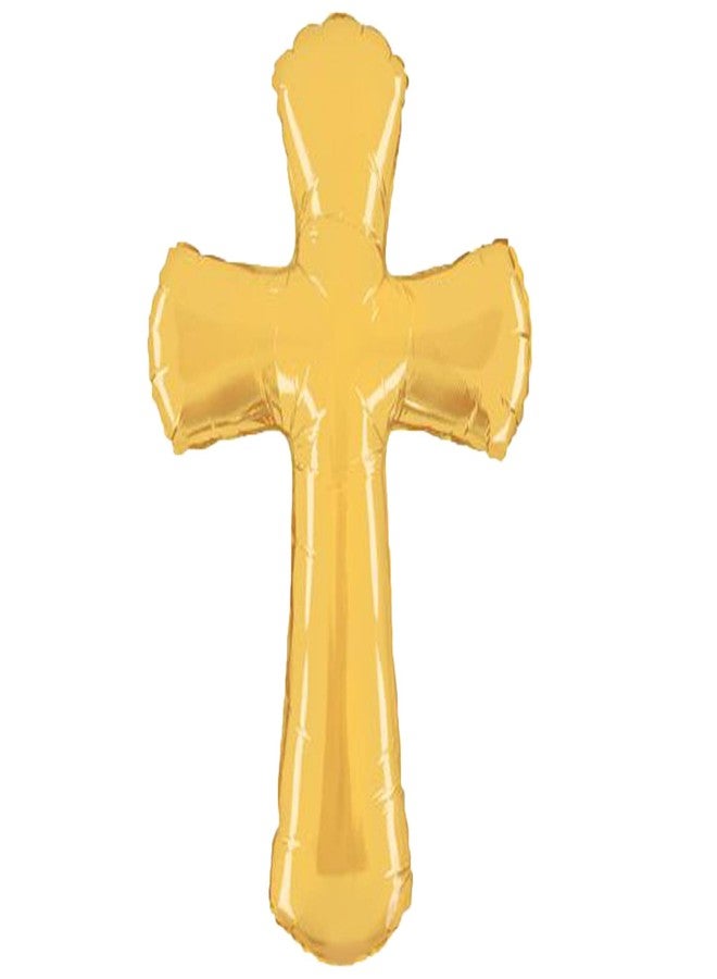 Artisan Owl Gold Cross Jumbo 39" Foil Party Balloon - Image 1
