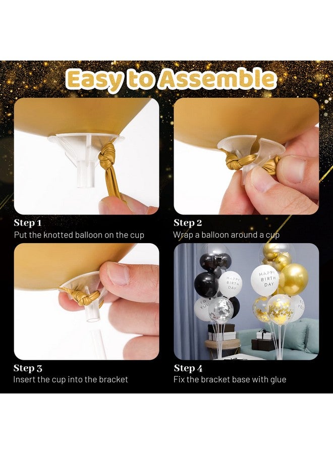 JOYYPOP 6 Sets Balloon Stand Kit, Balloon Sticks with Base Birthday Graduation Party Decorations Wedding - Image 4