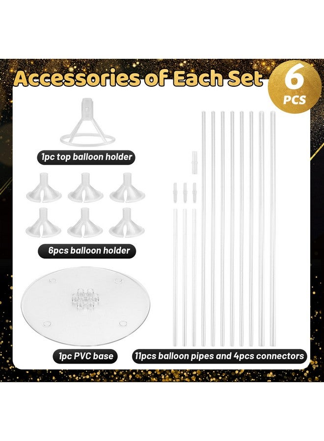 JOYYPOP 6 Sets Balloon Stand Kit, Balloon Sticks with Base Birthday Graduation Party Decorations Wedding - Image 2