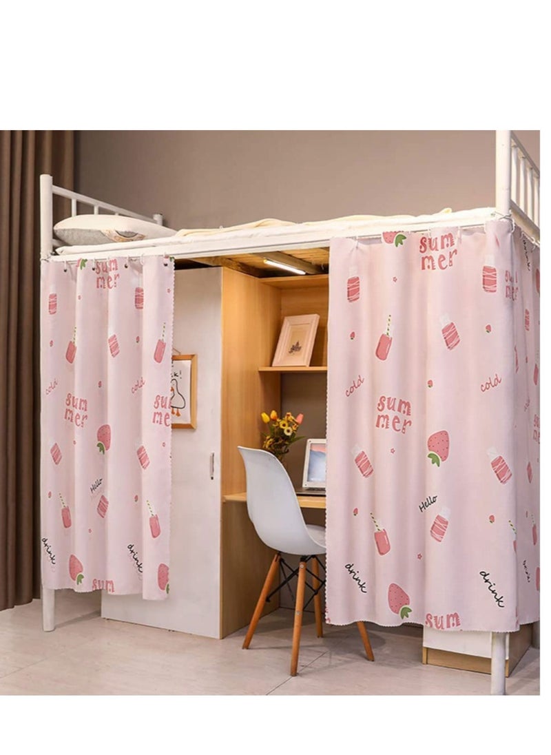 Excefore - Dormitory Bunk Bed Curtains, Dustproof Bed Canopy, Blackout Cloth Mosquito Nets Bed Tent Curtain, Dorm Sleep Privacy Bed Spread Blackout Curtains (2 Panels, Pink) - Image 1