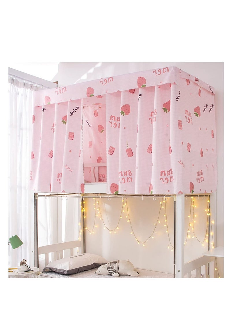 Excefore - Dormitory Bunk Bed Curtains, Dustproof Bed Canopy, Blackout Cloth Mosquito Nets Bed Tent Curtain, Dorm Sleep Privacy Bed Spread Blackout Curtains (2 Panels, Pink) - Image 1