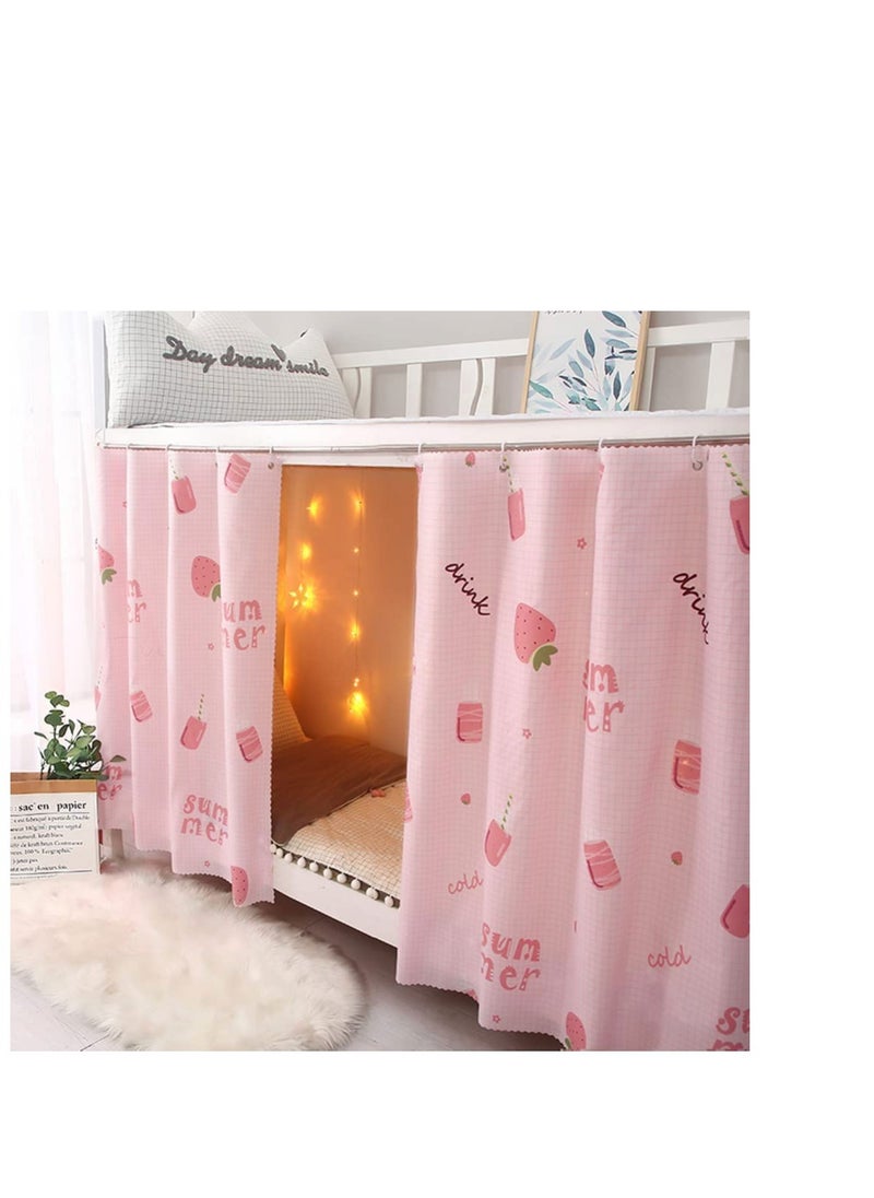 Excefore - Dormitory Bunk Bed Curtains, Dustproof Bed Canopy, Blackout Cloth Mosquito Nets Bed Tent Curtain, Dorm Sleep Privacy Bed Spread Blackout Curtains (2 Panels, Pink) - Image 1