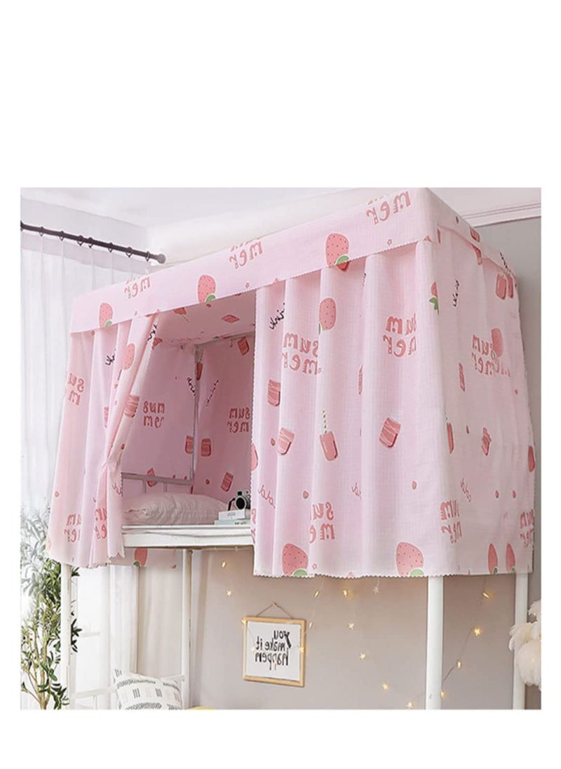 Excefore - Dormitory Bunk Bed Curtains, Dustproof Bed Canopy, Blackout Cloth Mosquito Nets Bed Tent Curtain, Dorm Sleep Privacy Bed Spread Blackout Curtains (2 Panels, Pink) - Image 1