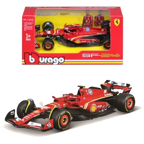 Bburago 143 SF24 for Scuderia Ferrari F1 Team SF24 Signature Die cast Adults Model Car Display F1 GP 2024 Collection 55 Carlos Sainz - Image 1