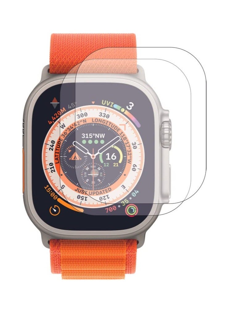 O Ozone [2 Pack] Screen Protector for Apple Watch Ultra 49mm, Flexible TPU Screen Protector Shockproof Full Screen Coverage Bubble Free Anti-Scratch HD Film  - Image 1