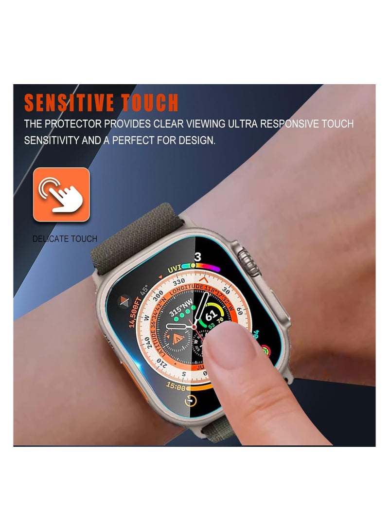 O Ozone [2 Pack] Screen Protector for Apple Watch Ultra 49mm, Flexible TPU Screen Protector Shockproof Full Screen Coverage Bubble Free Anti-Scratch HD Film  - Image 3