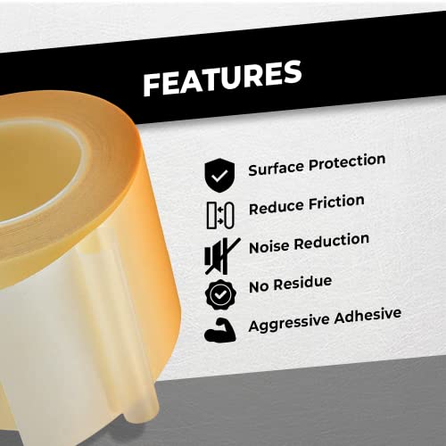 WOD Tape WOD SPT7A UHMW Polyethylene Transparent Film Slick Tape, 1/2 inch. x 36 yd. Aggressive Adhesive - Ideal For Squeak Reduction, Drawers, and Bearings - Image 3