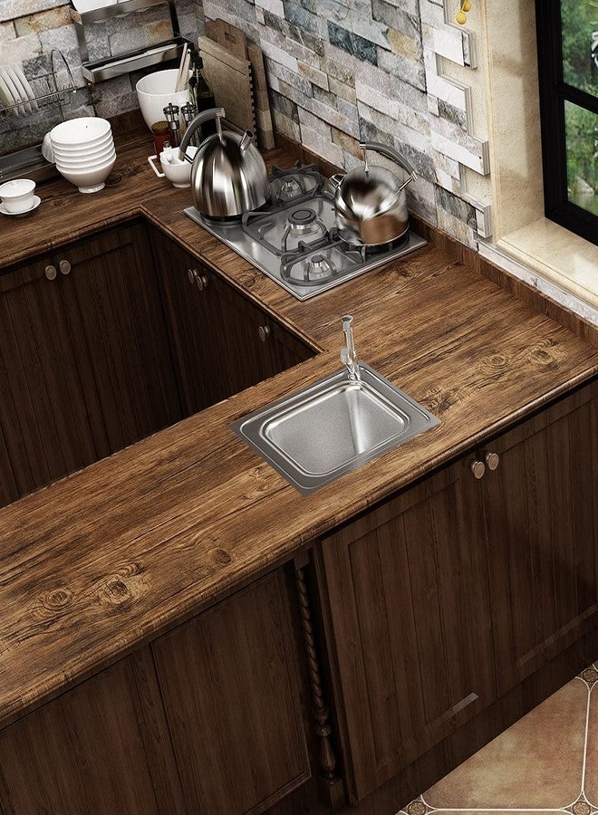 FunStick Thick Brown Birch Wood Contact Paper for Cabinets Peel and Stick Countertops Waterproof Faux Woodgrain Contact Paper Self Adhesive Removable Wood Wallpaper Roll for Desk Dresser 15.8"x78.8" - Image 2