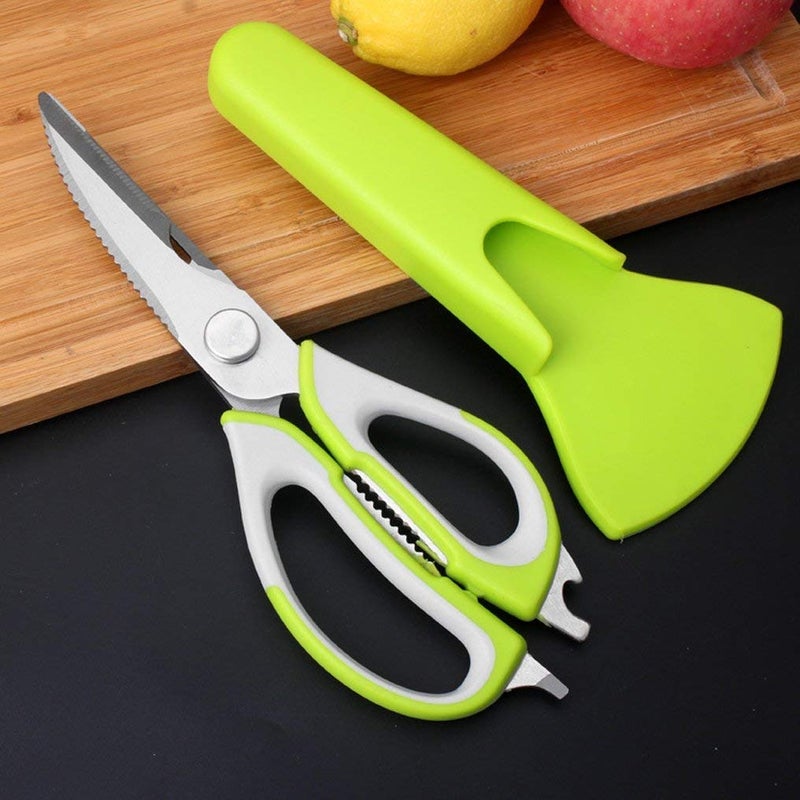DARKFISH Kitchen Scissors Stainless Steel Shears Heavy Duty Household Scissors with Magnetic Holder for Chicken Fish Seafood Cutter Peeler Opener Slicer  - Image 1