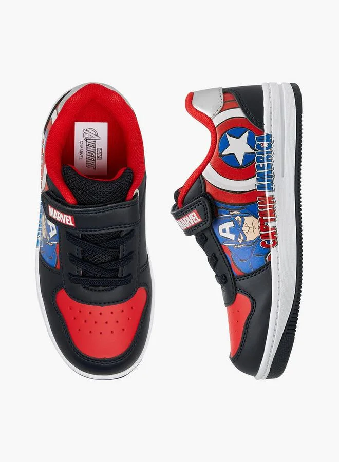 MARVEL Captain America Print Sneakers With Hook And Loop Closure