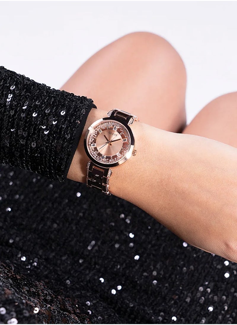 GUESS - Women's Analog Round Stainless Steel Watch GW0470L3 - 33 mm - Rose Gold - Image 1