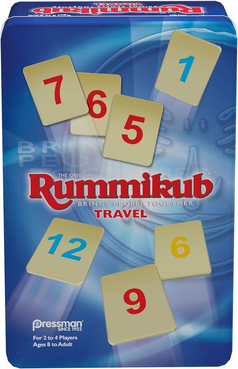 Pressman Rummikub in Travel Tin - The Original Rummy Tile Game by , Blue (B07GLGBW9X) - Image 1