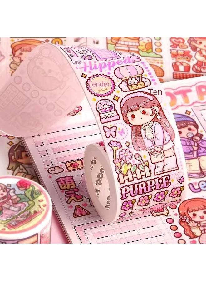 Bluejw Small Potato Hand Account Goo Card Suit Girl Toy Tape Sticker With Gift Box Hand Account Book Suit Material One - Image 4