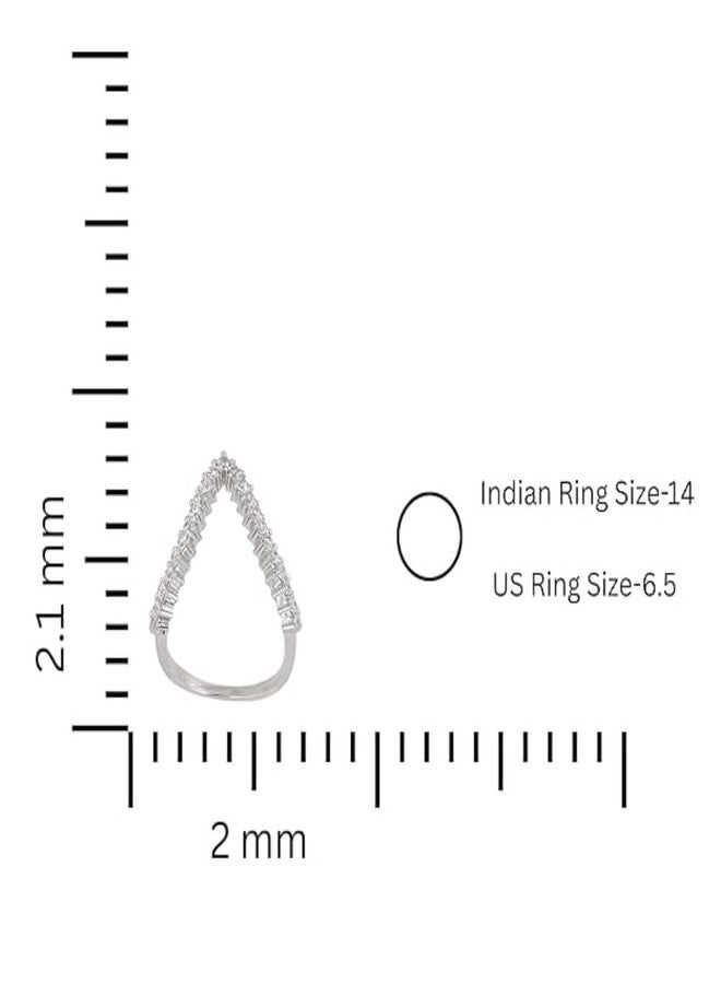 ZEELLO V-Shaped Diamond Ring, Chevron Design, Stackable Band - Image 5