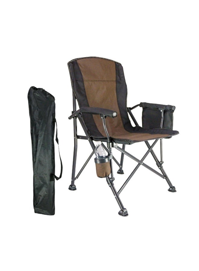 كادي ون كرسي تخييم قابل للطي، كرسي خارجي بمساند للذراع مع حقيبة تخزين جانبية وحامل أكواب، كرسي صيد - Image 2