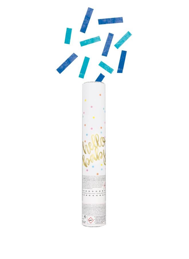 Unique مدفع كونفيتي أزرق "مرحبا بيبي"