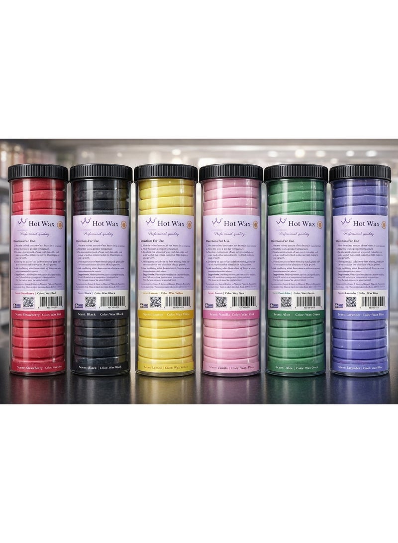 Wax أقراص الشمع الساخن الاحترافية متعددة الألوان والعطور لإزالة الشعر للاستخدام في الصالونات والمنزل